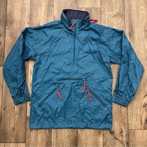 Vintage Eastern Mountain Sports Hooded Windbreaker Shell Hiking Camp Retro Sz S